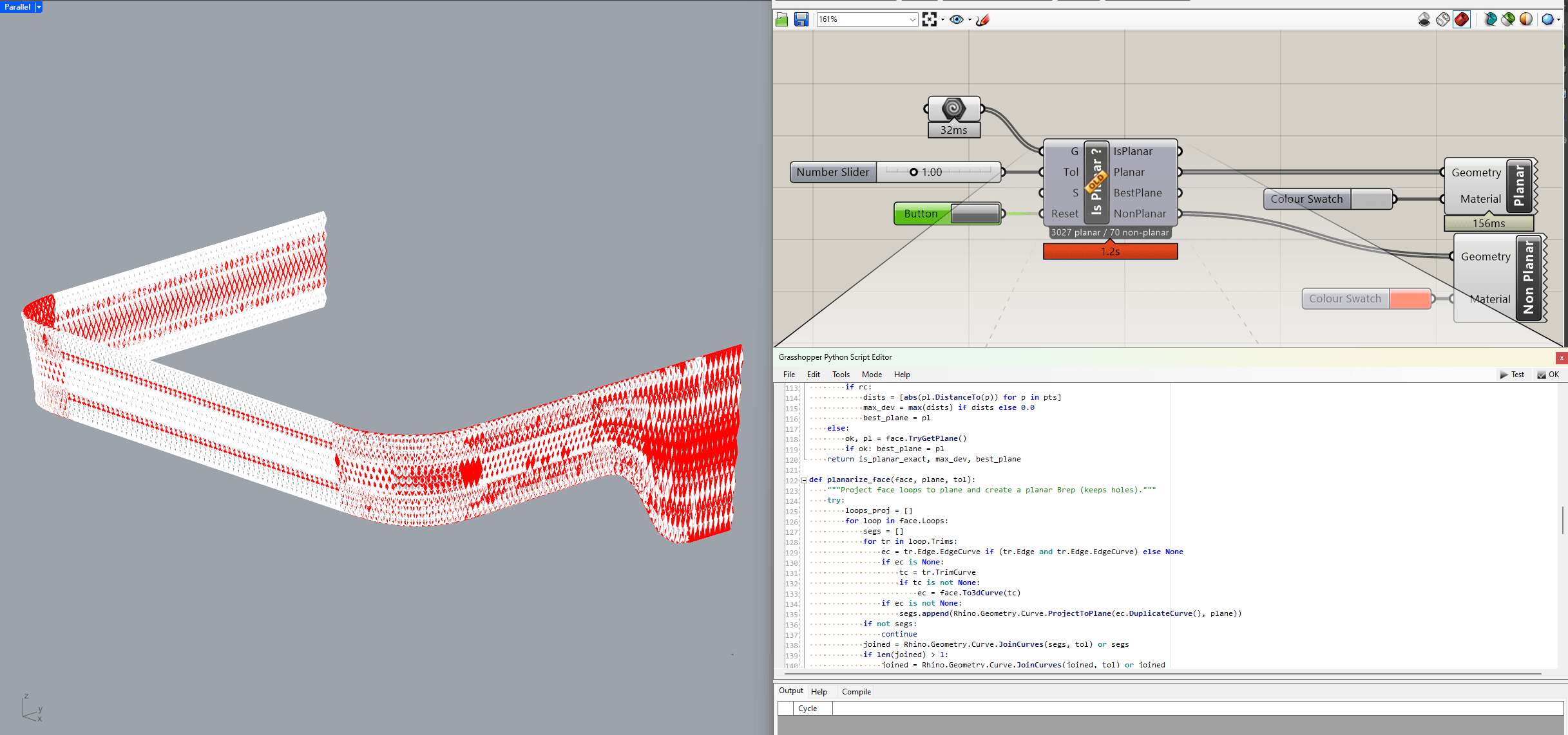 Grasshopper Script — Planarity Check